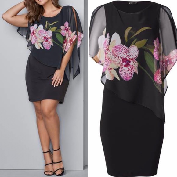 Floral Asymmetrical Overlay Sleeveless Dress - Picture 3 of 8